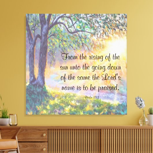 Psalm 113:3 canvas afdruk (Insitu (Woonkamer))