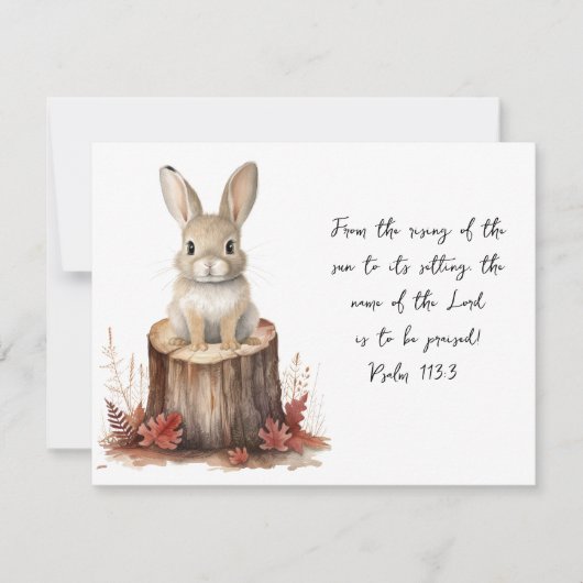 Psalm 113:3 Engels Birmees konijntje Notecard Notitiekaartje (Voorkant)