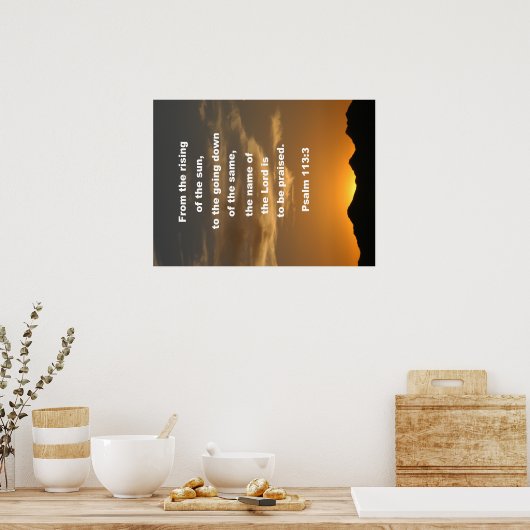 Psalm 113:3 poster (Keuken)
