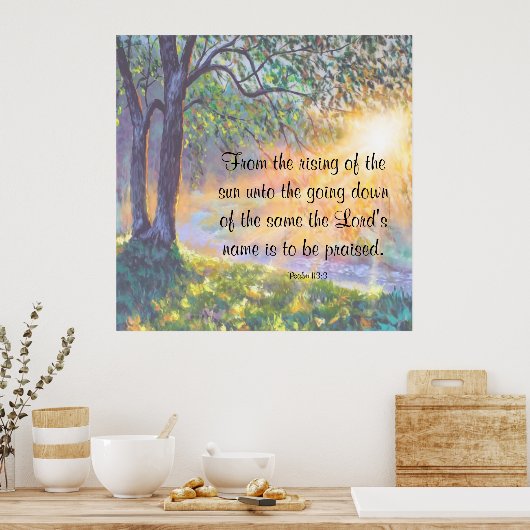Psalm 113:3 poster (Keuken)
