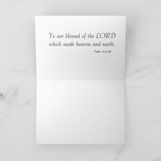 Psalm 115:15 met Blauwe Bloemen Wenskaart Kaart (Binnen)