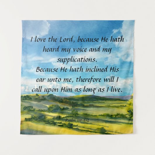 Psalm 116:1-2 wandkleed (Voorkant)