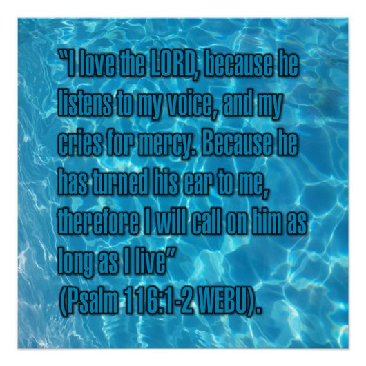 Psalm 116:1-2 WEBU Perfect Poster (Voorkant)