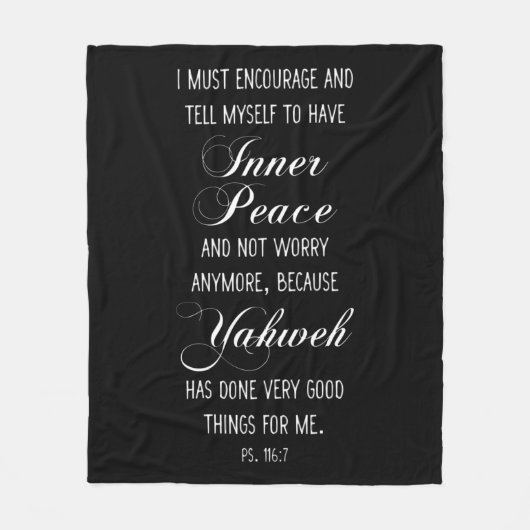 Psalm 116:7 Bijbel Scripture Verse Prayer Fleece Deken (Voorkant)