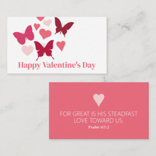 Psalm 117:2 Valentijn Butterflies Enclosure Card Informatiekaartje