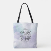 Psalm 118:14 De Heer is mijn Sterkte en mijn Song Tote Bag (Achterkant)