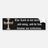 Psalm 118:14 - Etched Copper Cross Bumpersticker (Voorkant)