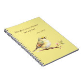 Psalm 118:14 Gele Vogel Notitieboek (Rechterzijde)