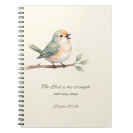 Psalm 118:14 met vogel notitieboek