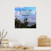 PSALM 118:14 SERENE OCEAAN FOTOONTWERP POSTER (Keuken)