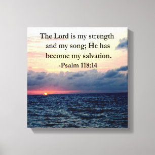 PSALM 118 14 ZONSOPGANG BOVEN DE OCEAAN CANVAS AFDRUK