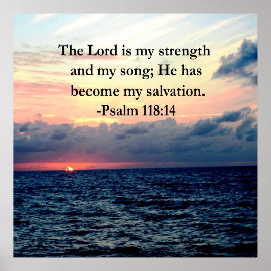 PSALM 118 14 ZONSOPGANG BOVEN DE OCEAAN POSTER (Voorkant)