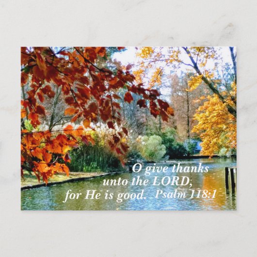 Psalm 118:1 om bedankt te geven aan de Heer voor H Feestdagenkaart (Voorkant)