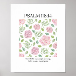 PSALM 118:1 Poster - De Heer is mijn kracht 