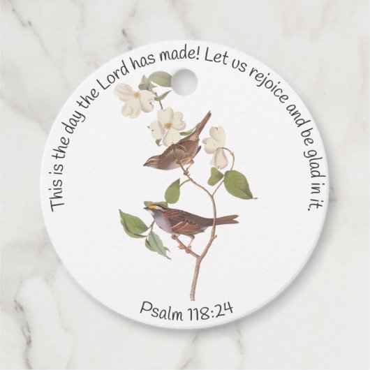 Psalm 118:24 Bijbelvers en Muspaar Bedankjes Labels (Voorkant)