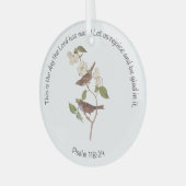 Psalm 118:24 Bijbelverse en Sparrow Paar Glas Ornament (Voorkant links)