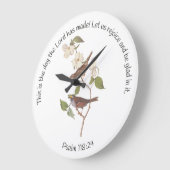 Psalm 118:24 Bijbelverse en Sparrow Paar Grote Klok (Hoek)