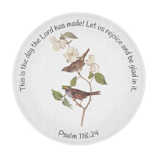 Psalm 118:24 Bijbelverse en Sparrow Paar Snijplank (Voorkant)