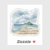 Psalm 118:24 Dit is de Dag Bewolkte Strand Scène Sticker (Vel)