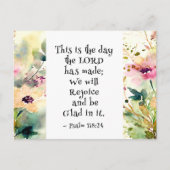 Psalm 118:24 Dit is de dag dat de Heer de Bijbel m Briefkaart (Voorkant)