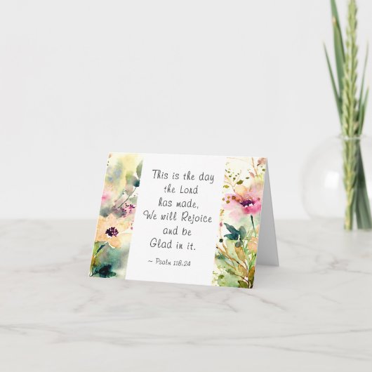 Psalm 118:24 Dit is de dag dat de Heer de Bijbel m Kaart (Voorkant)