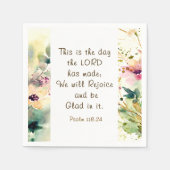 Psalm 118:24 Dit is de dag dat de Heer de Bijbel m Servet (Voorkant)