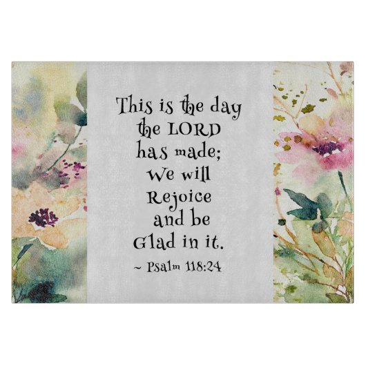 Psalm 118:24 Dit is de dag dat de Heer de Bijbel m Snijplank (Voorkant)