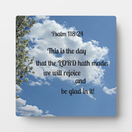 Psalm 118:24 Dit is de dag dat de Lord hath Fotoplaat (Voorkant)
