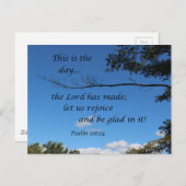 Psalm 118:24 Dit is de dag die de Heer heeft gemaa Briefkaart (Voorkant / Achterkant)