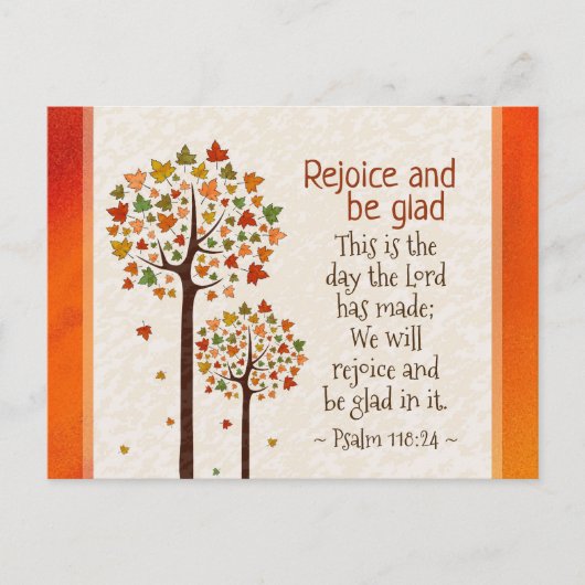 Psalm 118:24 Dit is de dag, herfstbomen Briefkaart (Voorkant)