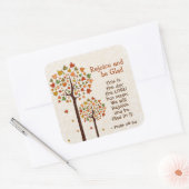 Psalm 118:24 Dit is de dag, herfstbomen Vierkante Sticker (Envelop)