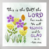 Psalm 118:24 Dit is de dag, Inspirerend Floral Poster (Voorkant)