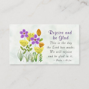 Psalm 118:24 Dit is de dag, Inspirerend Floral Visitekaartje