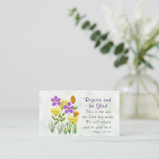 Psalm 118:24 Dit is de dag, Inspirerend Floral Visitekaartje (Staand voorkant)