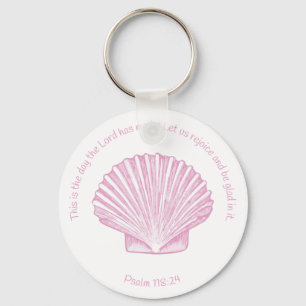 Psalm 118:24 Dit is de Dag met Schelp Sleutelhanger