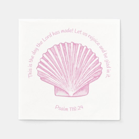 Psalm 118:24 Dit is de dag met Seashell Servet (Voorkant)