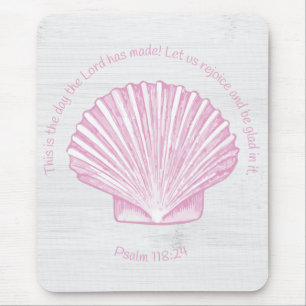 Psalm 118:24 Dit is de Dag met Zeeschelp Muismat