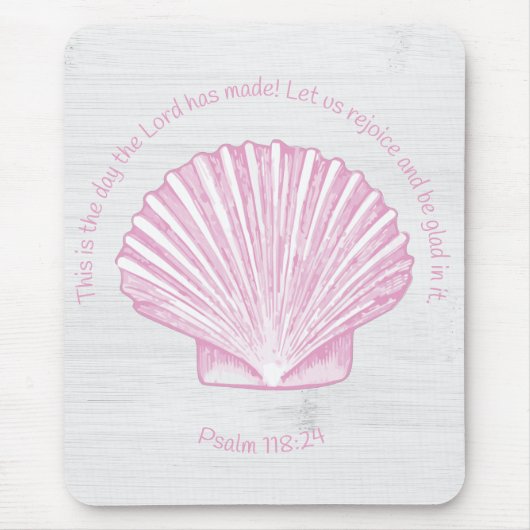 Psalm 118:24 Dit is de Dag met Zeeschelp Muismat (Voorkant)
