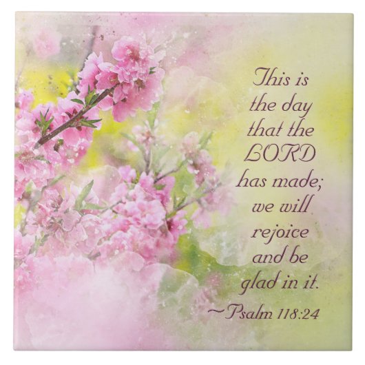 Psalm 118:24 Dit is de Dag van de Heer Tegeltje (Voorkant)