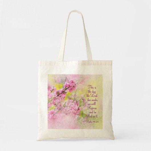 Psalm 118:24 Dit is de Dag van de Heer Tote Bag (Voorkant)