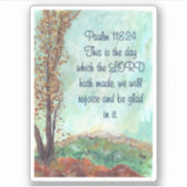 Psalm 118:24 Dit is de dag van de vallende bladere Sticker (Voorkant)