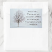Psalm 118:24 Dit is de dag van de winterboom Rechthoekige Sticker (Tas)