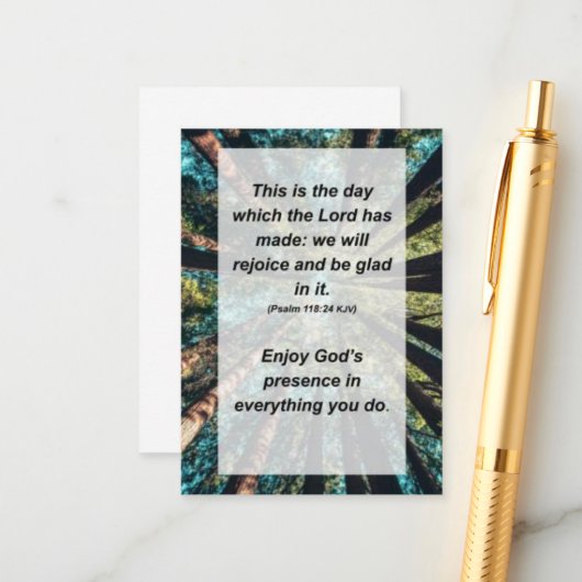 Psalm 118:24 Dit is de dag waarop de Heer ma heeft Informatiekaartje (Voorkant / Achterkant in situ)