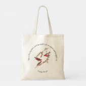 Psalm 118:24 en drie rode vogels tote bag (Achterkant)