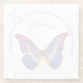 Psalm 118:24 en Waterverf Butterfly Glazen Onderzetter (Achterkant)