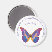 Psalm 118:24 en Waterverf Butterfly Magneet (Voorkant / Achterkant)