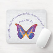 Psalm 118:24 en Waterverf Butterfly Muismat (Met muis)