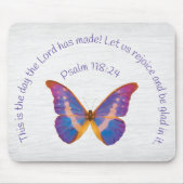Psalm 118:24 en Waterverf Butterfly Muismat (Voorkant)