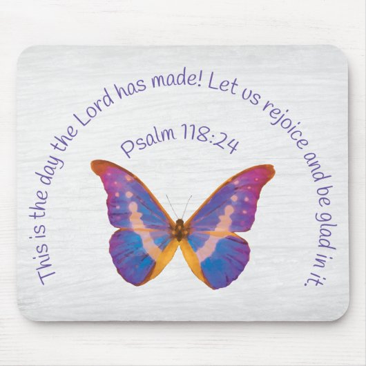 Psalm 118:24 en Waterverf Butterfly Muismat (Voorkant)