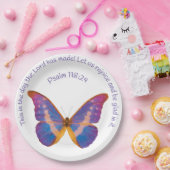 Psalm 118:24 en Waterverf Butterfly Papieren Bordje (Feest)